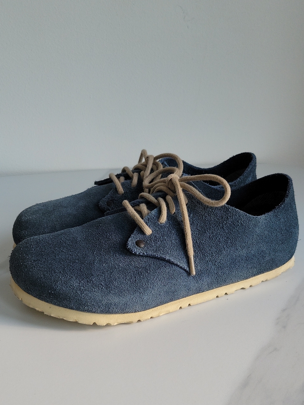 birkenstock Maine blue suede Lace-up Shoes
